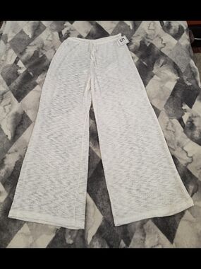 Lightweight Sheer Wide-Leg Beach Pants